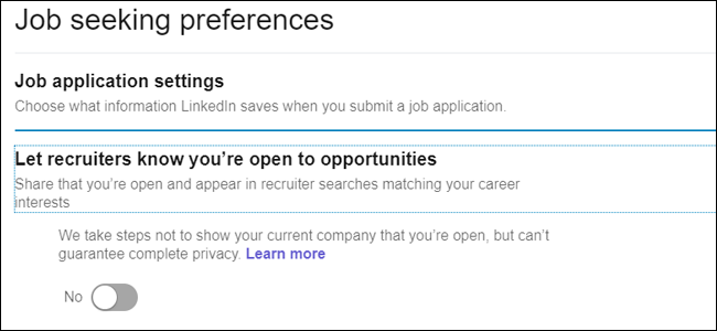 Preferencias de búsqueda de empleo abiertas a oportunidades