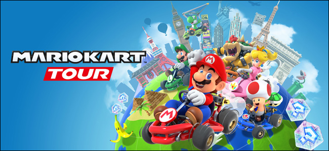 Los personajes del juego "Mario Kart Tour" de Nintendo.