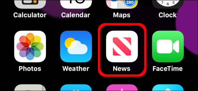 el icono de la aplicación de noticias en un iPhone