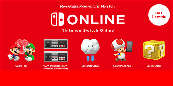 El sitio web de suscripción en línea de Nintendo Switch.