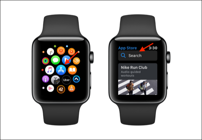 Abra la App Store en Apple Watch y toque Buscar