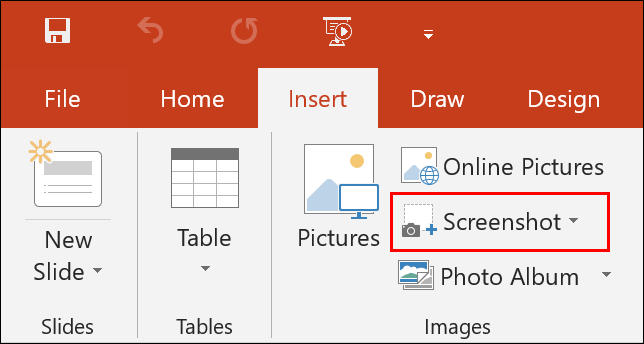 Para tomar una captura de pantalla en PowerPoint, haga clic en Insertar> Captura de pantalla