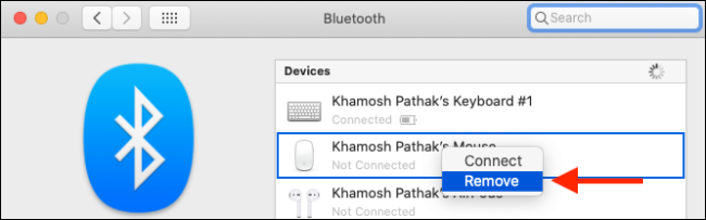 Eliminar dispositivo Bluetooth de Mac