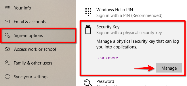 Windows 10 Quitar la llave de seguridad