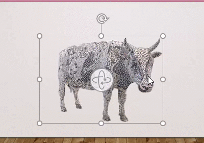 GIF de vaca giratoria