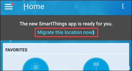 toca el banner migrar smartthings