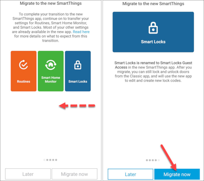 desliza el dedo por las diapositivas y luego migra