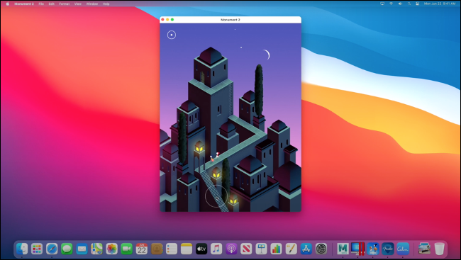 "Monument Valley 2" se ejecuta en macOS a través de Rosetta 2.