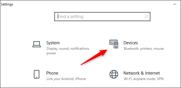 Seleccione la opción Dispositivos en el menú Configuración