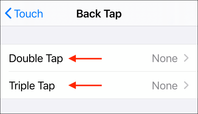 Seleccione las opciones Double Tap o Triple Tap