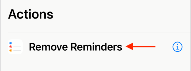 Toca "Eliminar recordatorios" en el menú "Acción".