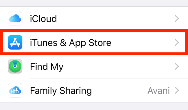 Seleccione iTunes y App Store en la página de su cuenta