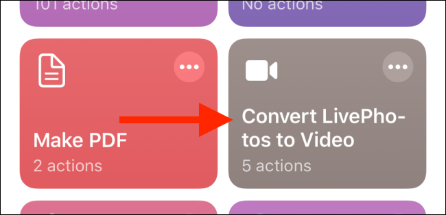 Seleccione "Convertir LivePhotos a video".