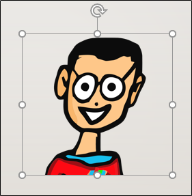 Una imagen seleccionada de un hombre de dibujos animados en PowerPoint.
