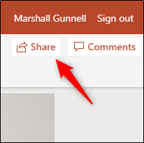 Haga clic en "Compartir" en la presentación.