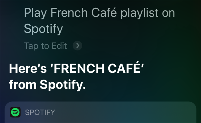 Spotify pagando la lista de reproducción en Siri