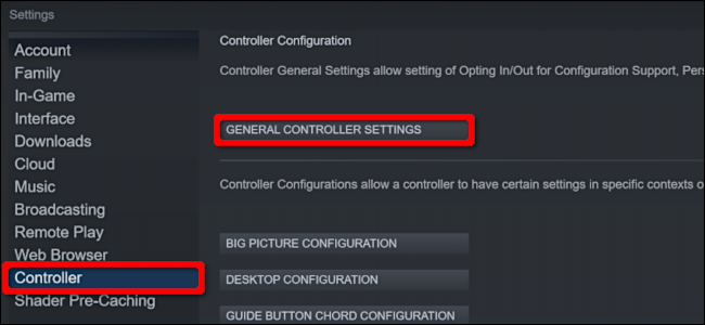 Haga clic en "Controlador" y luego en "Configuración general del controlador".