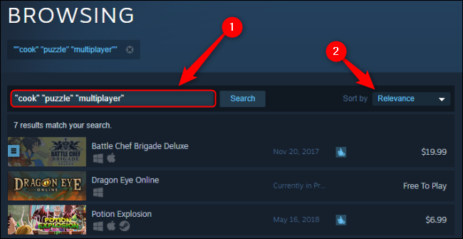 Término de búsqueda del cliente Steam