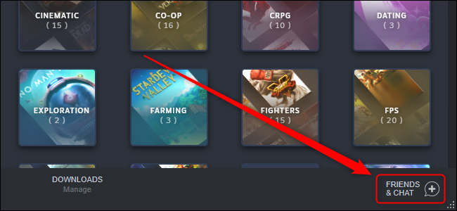 Chat y amigos de Steam