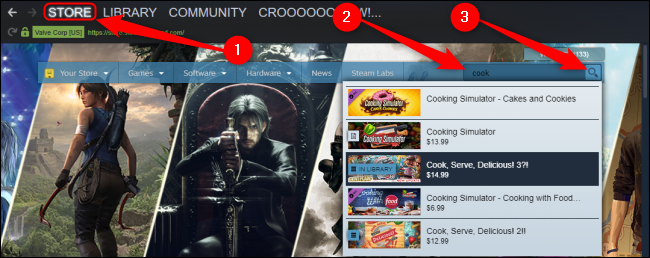 Página de la tienda Steam