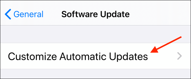Toca Personalizar actualizaciones automáticas