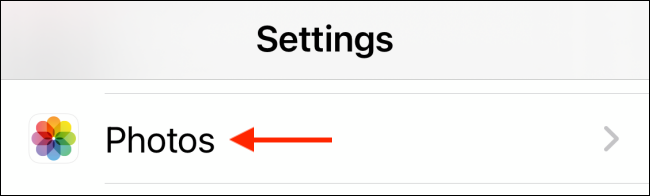 Toca "Fotos" en "Configuración".