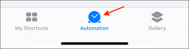 Toque la pestaña Automatización en Accesos directos