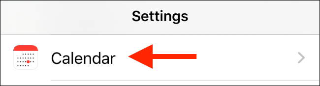 Toque la opción Calendario desde Configuración