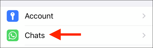 Toque Chats en la sección Configuración