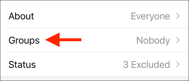 Toque la opción Grupos en iPhone