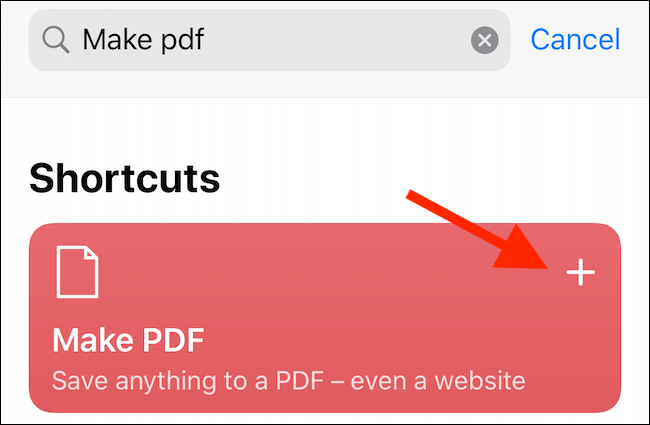 Toca el signo más junto a la opción "Crear PDF".