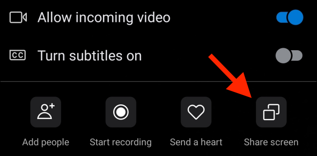 Toque el botón Compartir pantalla en Android