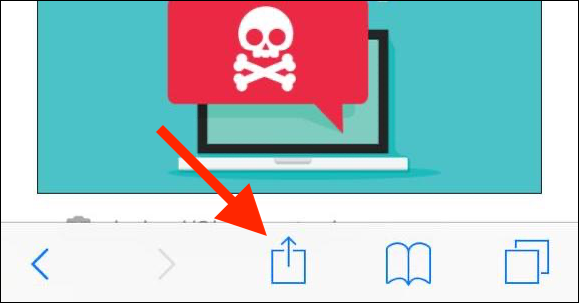 Toque el botón Compartir en Safari.
