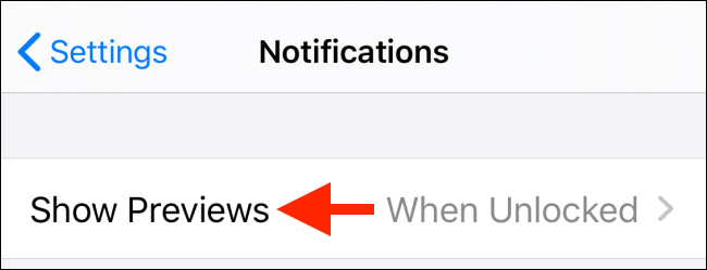 Toque la opción Mostrar vistas previas