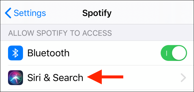 Toque Siri y busque en la sección Spotify
