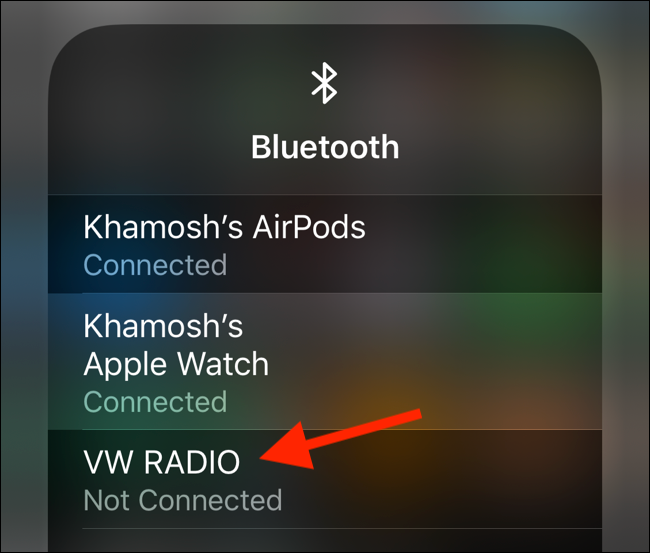 Toque un dispositivo Bluetooth en el panel para seleccionarlo