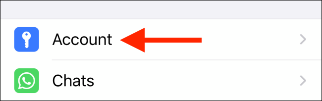Toque la opción Cuenta en iPhone