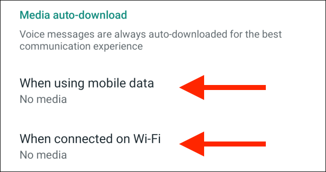 Toque las opciones de datos móviles o wi-fi