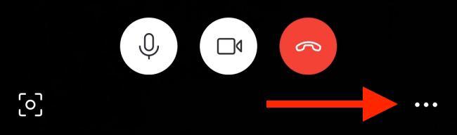 Toque el botón de menú en la pantalla de llamada en Android
