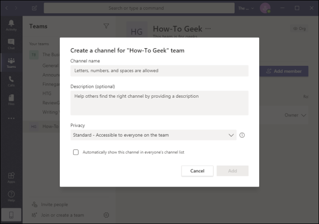 Los equipos crean un canal