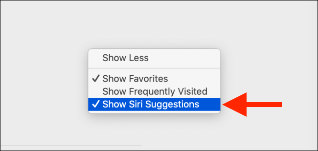Desmarque la opción Mostrar sugerencias de Siri en Mac