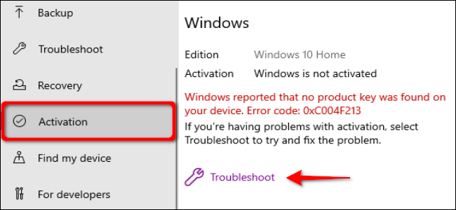 Solución de problemas de activación de Windows 10