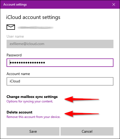 Configuración de la cuenta de Windows Mail iCloud