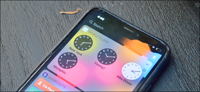Un widget de Reloj mundial en un iPhone
