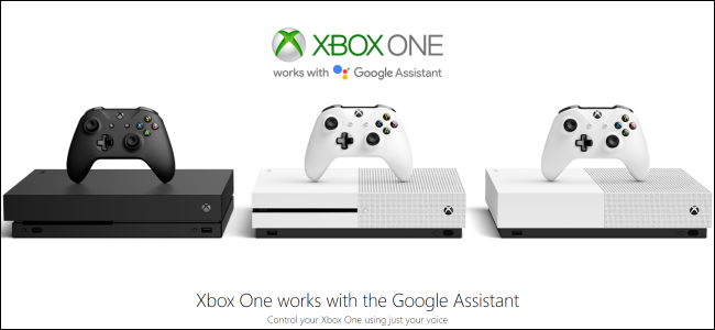 Una Xbox One y un Asistente de Google