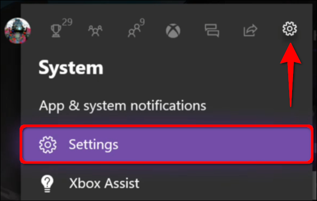 Configuración del sistema abierto de Xbox