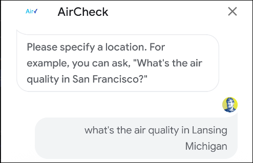 acción aircheck del asistente de google