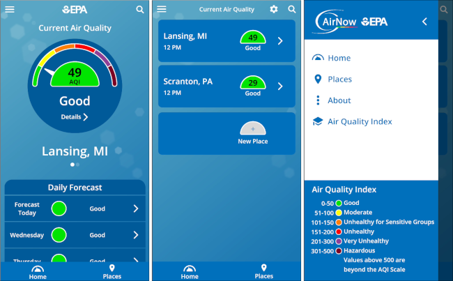 aplicación de calidad del aire plume para android