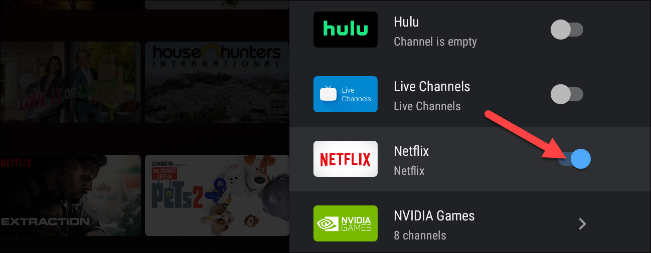 android tv agregar fila de netflix