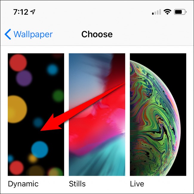 Opciones de fondo de pantalla de Apple iPhone